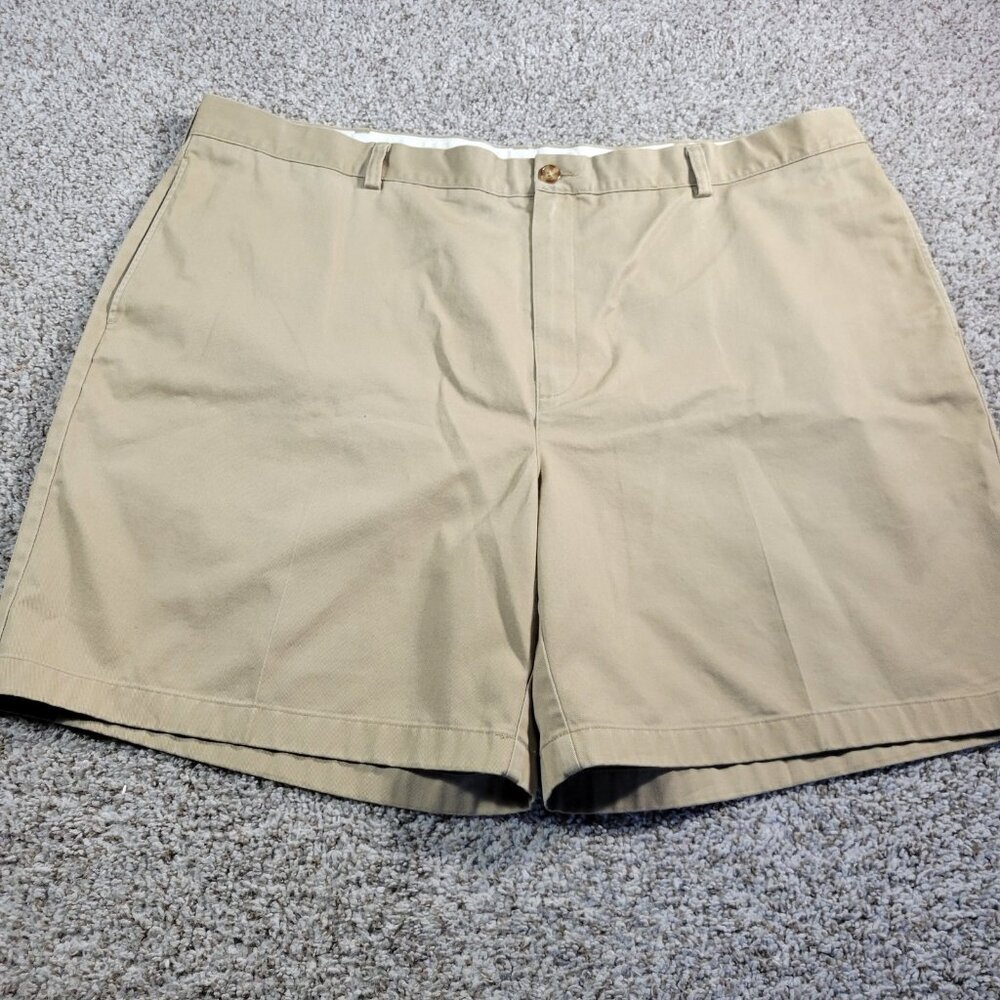 L L Bean Shorts Mens 46 Khaki Natural Fit Chino Outdoor Casual Preppy Flaw*